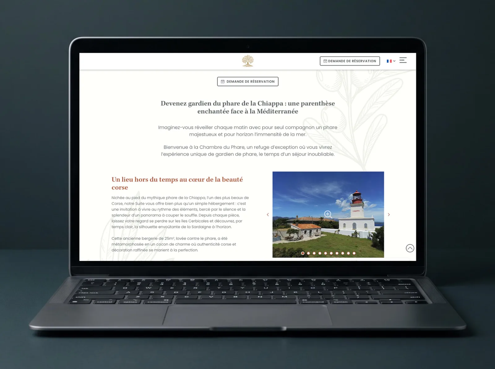 Domaine de Chiterbio, Porto-Vecchio, Refonte, identité et réservation en direct, visuel 3