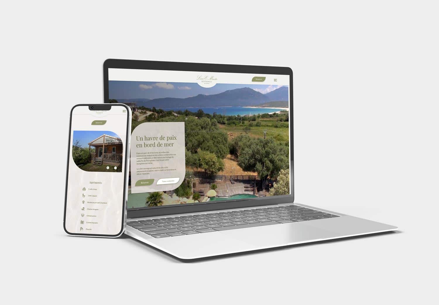 Création du site internet de Lecci E Murta, résidence de tourisme en Corse